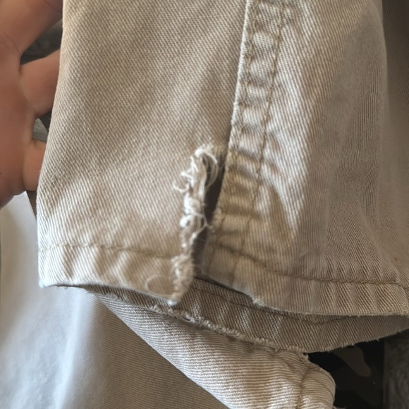 VNTG Dungarees Cream Cargo Jeans BaggyFit Size xl Men’s Size 30x33 - Picture 6 of 6